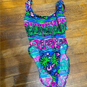 Vintage OP 1990s Neon One Piece Swimsuit